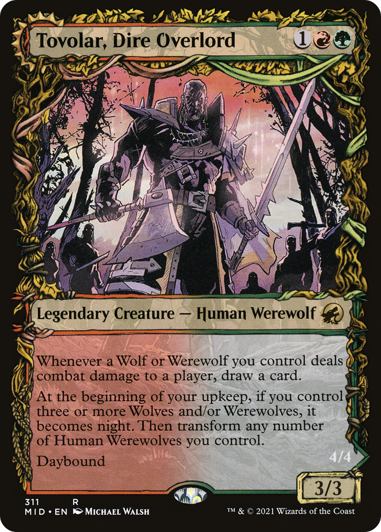 Image of Tovolar, Dire Overlord (Showcase) (MID-311) - Innistrad: Midnight Hunt: (Showcase, Double Faced Transform) Foil