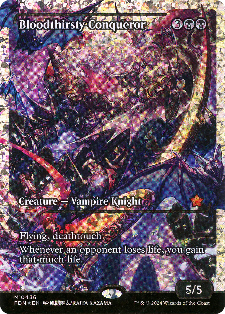 Image of Bloodthirsty Conqueror (Showcase) (Fracture Foil) (FDN-436) - Foundations: (Showcase) Foil