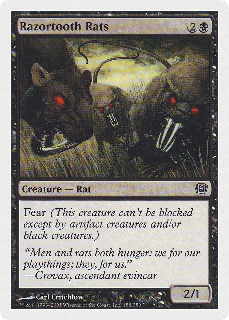 Image of Razortooth Rats (9ED-158) - 9th Edition Foil
