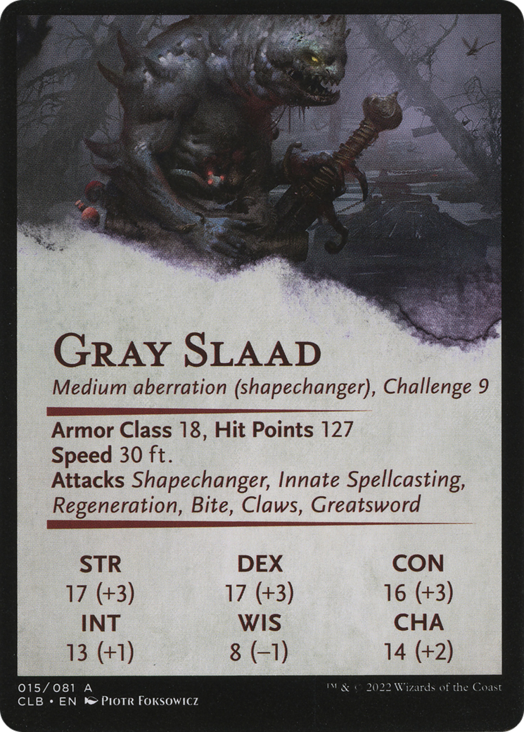 Image of Gray Slaad // Gray Slaad (ACLB-015) - Battle for Baldur's Gate Art Series (Borderless) Foil