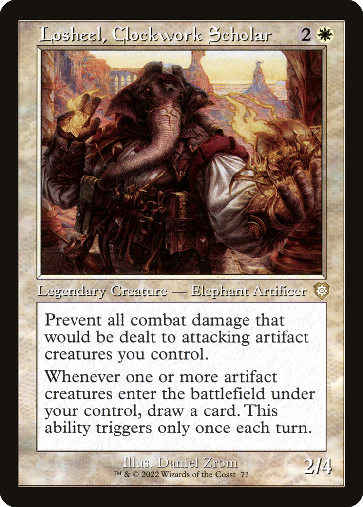 Image of Losheel, Clockwork Scholar (Retro Frame) (BRC-073) - The Brothers' War Commander