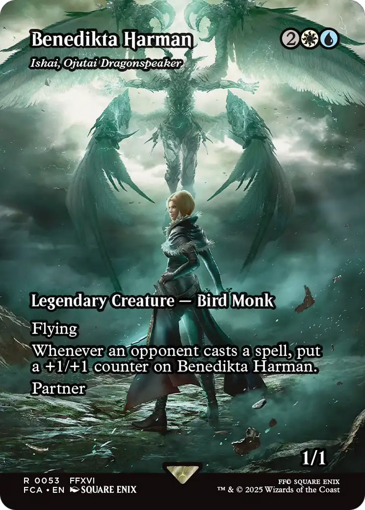 Image of Benedikta Harman - Ishai, Ojutai Dragonspeaker (Showcase) (FCA-053) - FINAL FANTASY: Through the Ages / Benedikta Harman (Borderless) Foil
