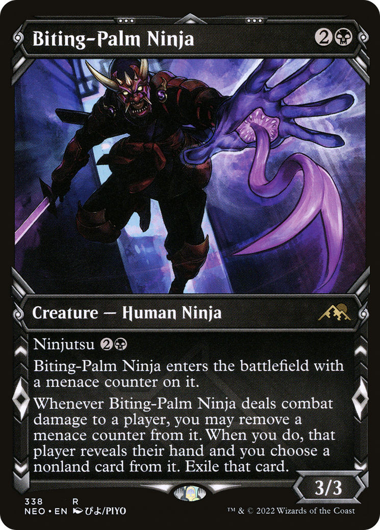Image of Biting-Palm Ninja (Showcase) (NEO-338) - Kamigawa: Neon Dynasty: (Showcase)