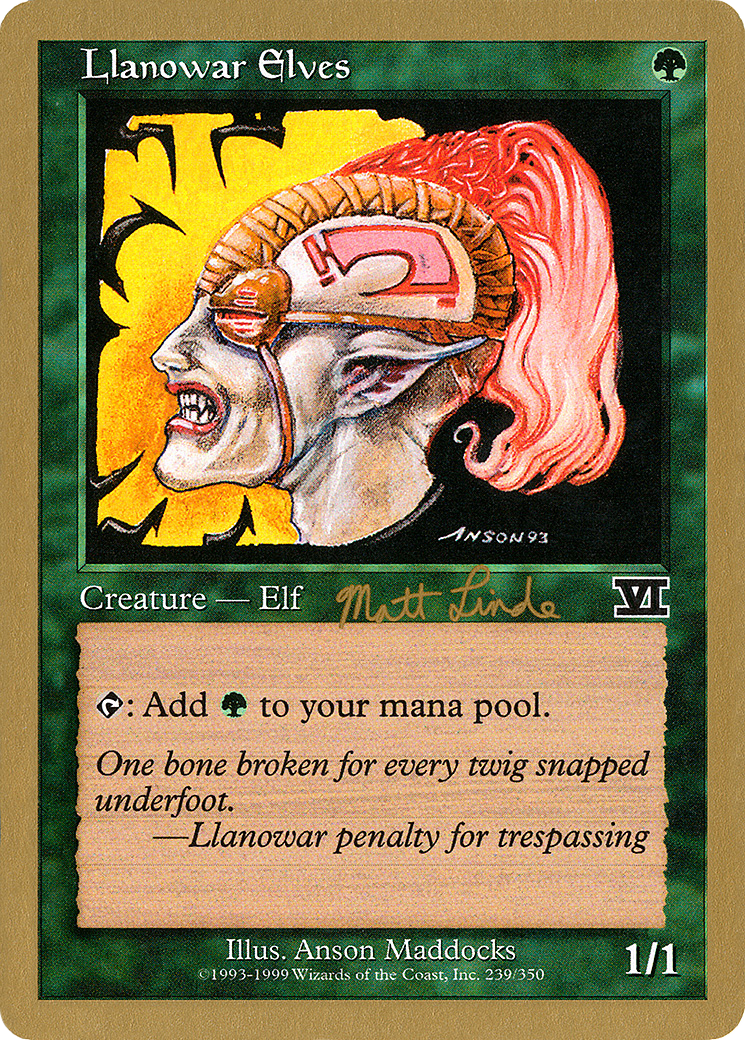 Image of Llanowar Elves - 1999 Matt Linde (6ED) (WCD-) - World Championship Decks 1999