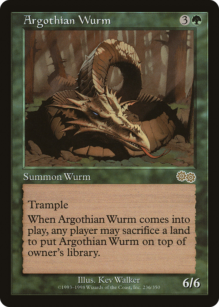Image of Argothian Wurm (USG-236) - Urza's Saga
