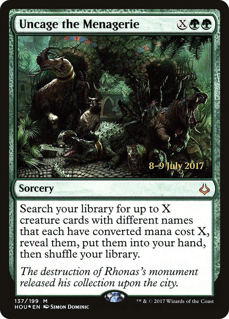Image of Uncage the Menagerie (PRE-137) - Hour of Devastation Promos Foil