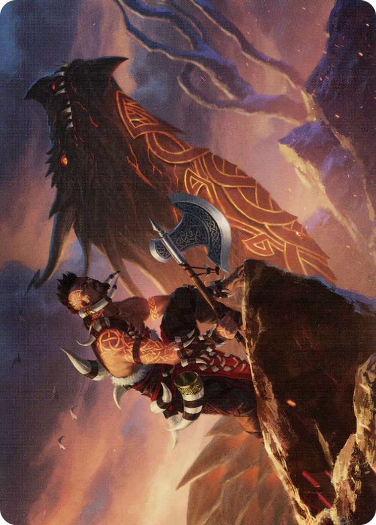 Image of Dragonkin Berserker Art Card (ASKHM-032) - Art Series: Kaldheim (Borderless)