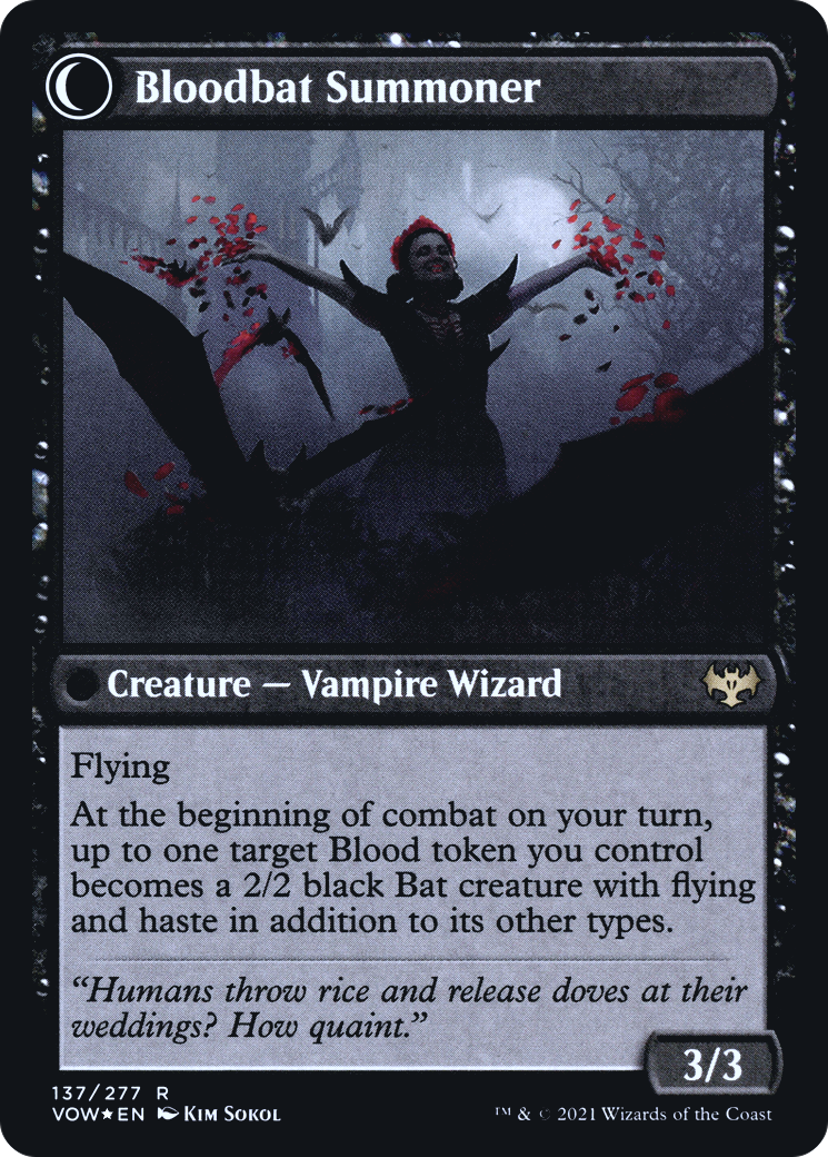 Image of Voldaren Bloodcaster (PRE-137) - Innistrad: Crimson Vow Promos: (Double Faced Transform) Foil