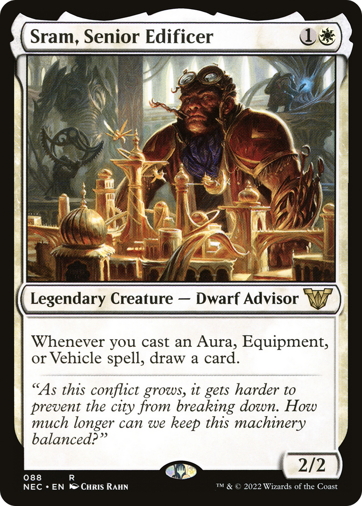 Image of Sram, Senior Edificer (NEC-088) - Neon Dynasty Commander