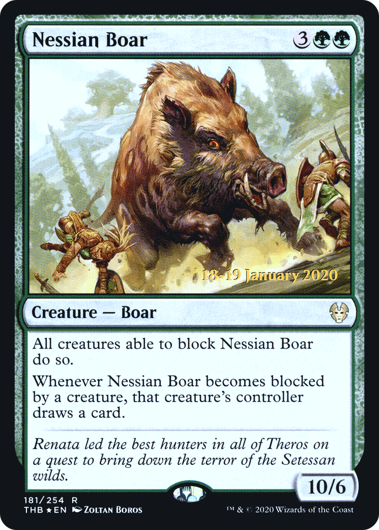Image of Nessian Boar (PRE-181S) - Theros Beyond Death Promos Foil