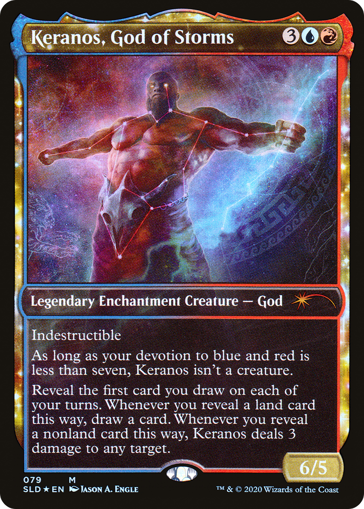Image of Keranos, God of Storms (SLD-079) - Secret Lair Drop: (enchantment, Showcase) Foil