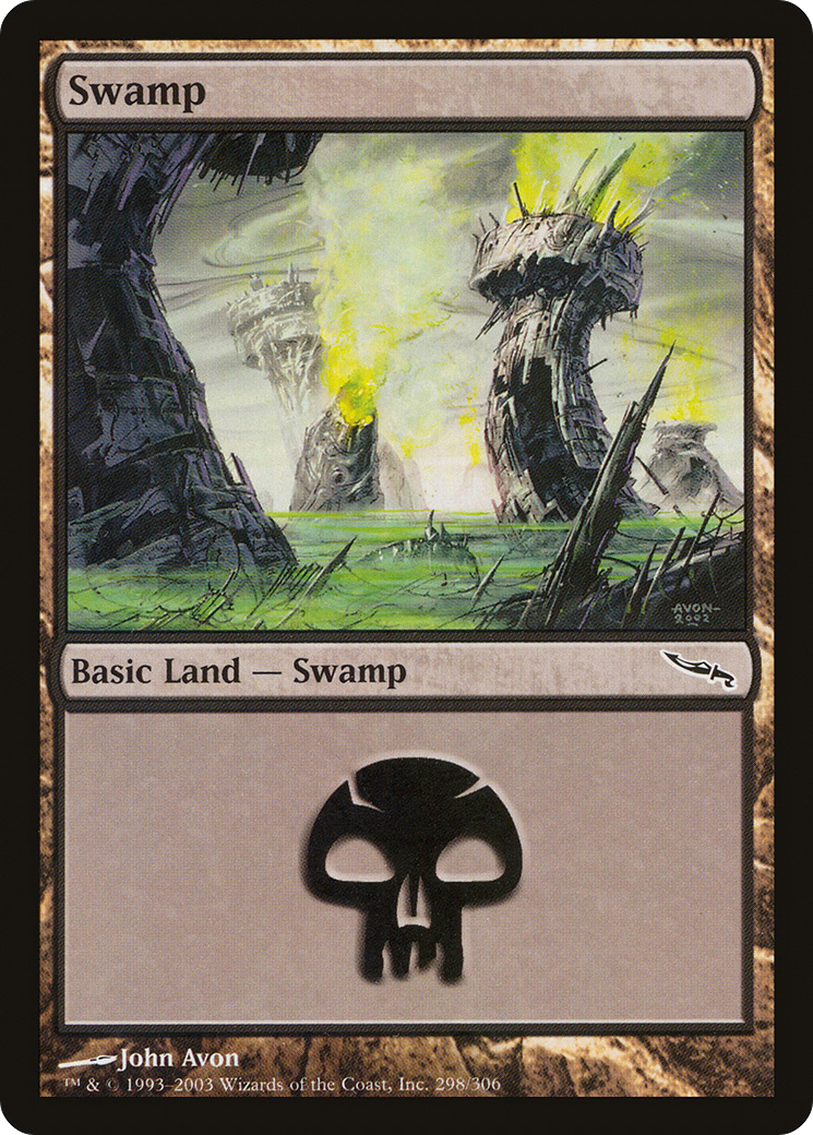 Image of Swamp (298) (MRD-298) - Mirrodin Foil