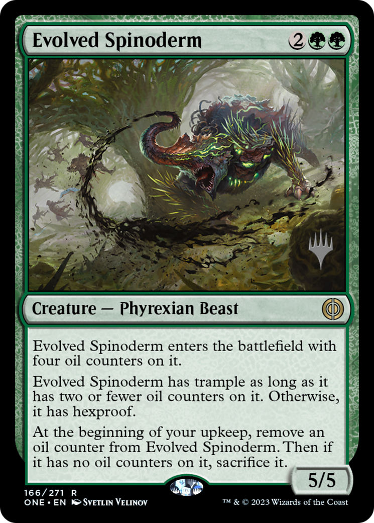 Image of Evolved Spinoderm (PPONE-166) - Phyrexia: All Will Be One Promos Foil