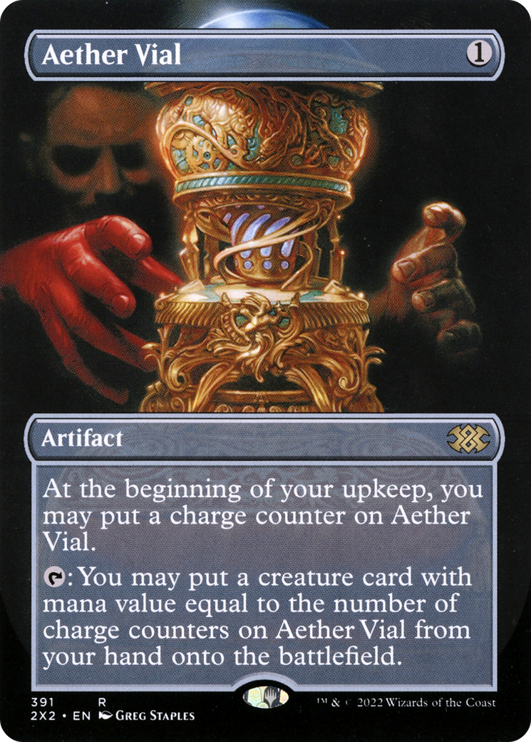 Image of Aether Vial (Borderless) (2X2-391) - Double Masters 2022 (Borderless) Foil