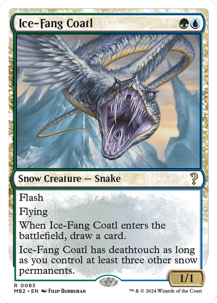 Image of Ice-Fang Coatl (White Border) (MB2-083) - Mystery Booster 2: (snow)