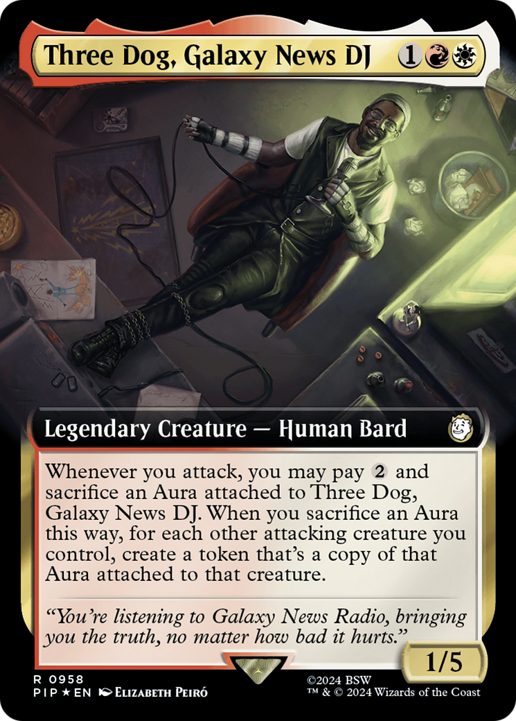 Image of Three Dog, Galaxy News DJ (Extended Art) (Surge Foil) (PIP-958) - Fallout: (Extended Art) Foil