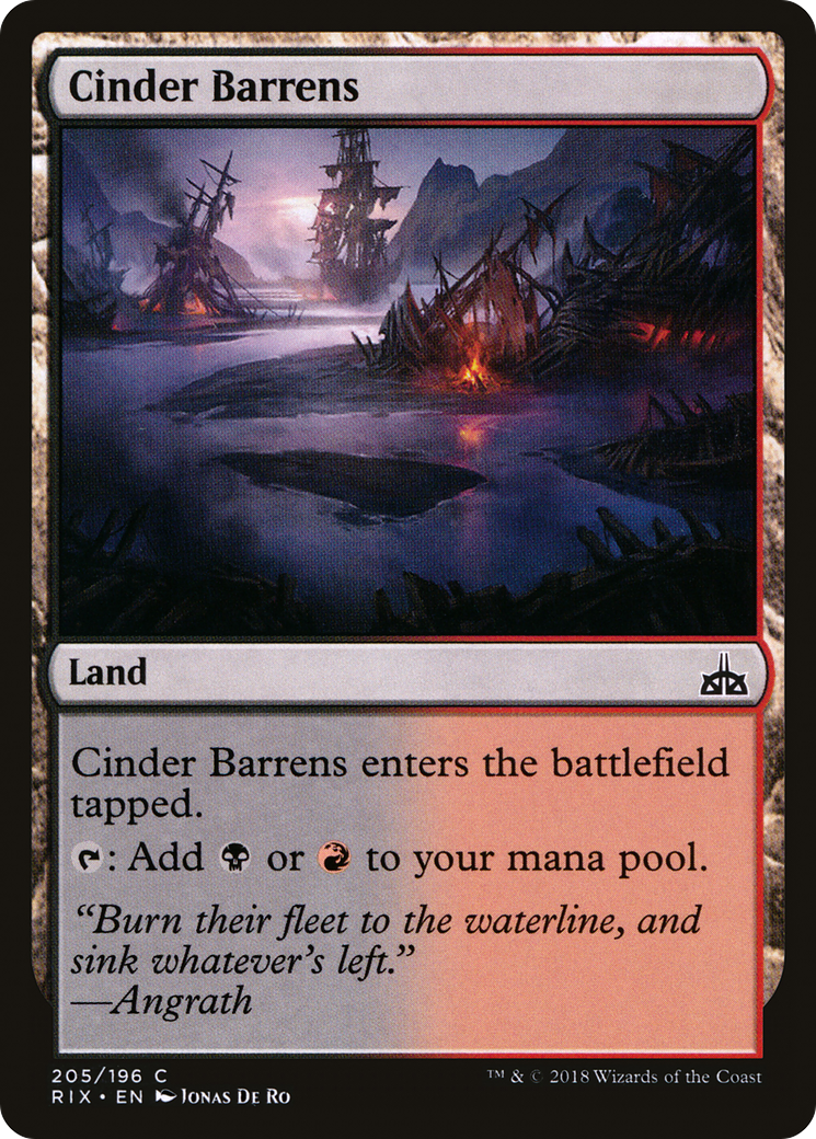 Image of Cinder Barrens (RIX-205) - Rivals of Ixalan