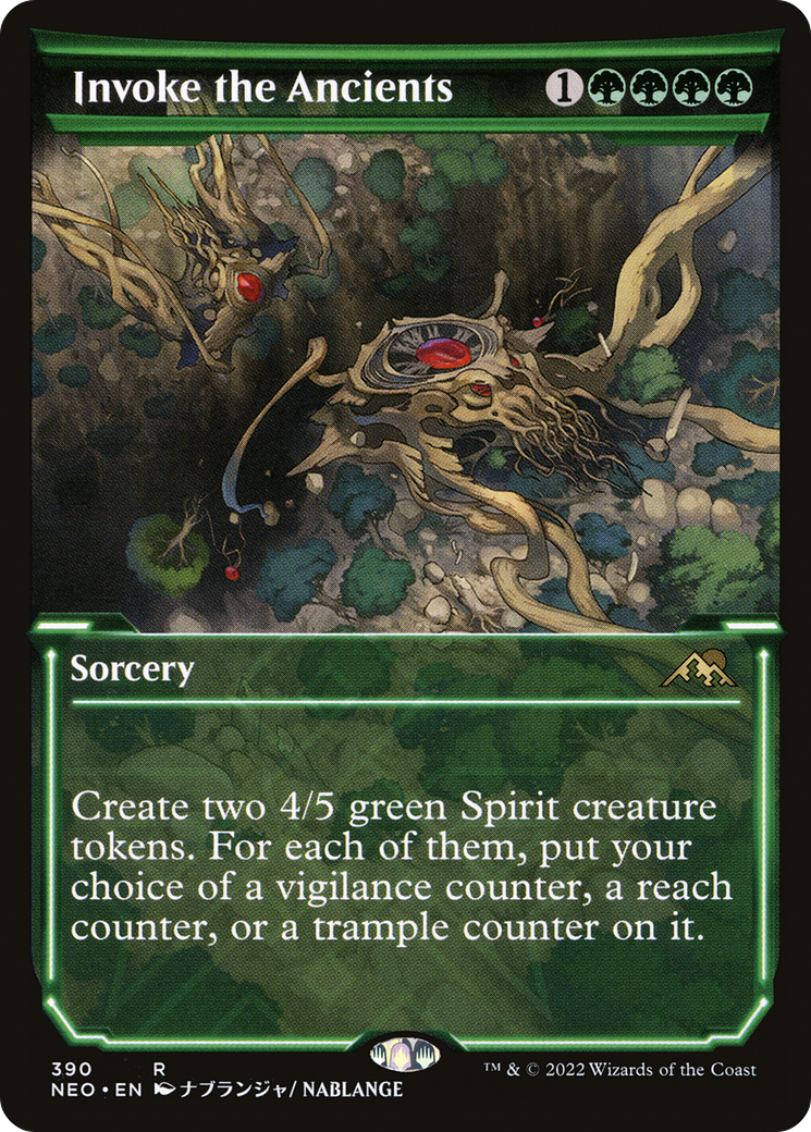 Image of Invoke the Ancients (Showcase) (NEO-390) - Kamigawa: Neon Dynasty: (Showcase)