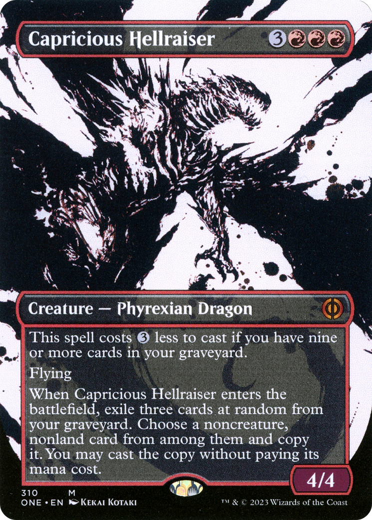 Image of Capricious Hellraiser (Showcase) (ONE-310) - Phyrexia: All Will Be One: (Showcase) (Borderless) Foil