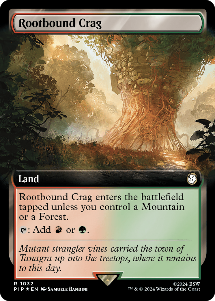 Image of Rootbound Crag (Extended Art) (Surge Foil) (PIP-1032) - Fallout: (Extended Art) Foil
