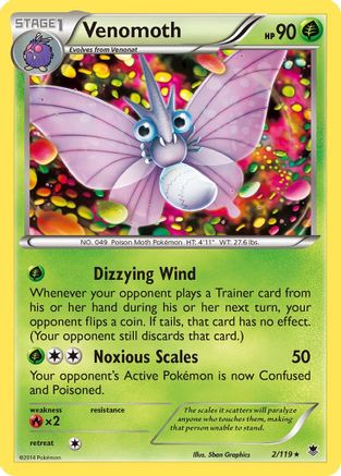 Image of Venomoth 002/119  XY  Phantom Forces - Rare