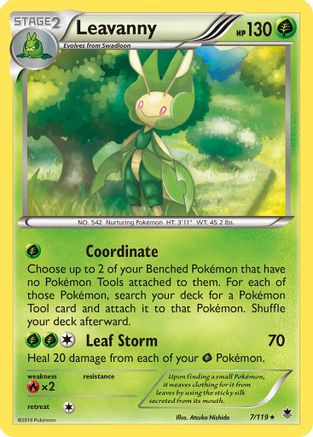 Image of Leavanny 007/119  - Reverse Holofoil XY  Phantom Forces - Rare