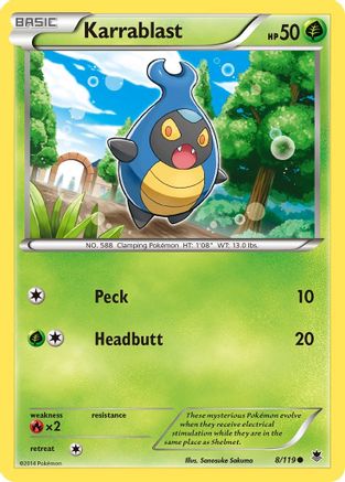 Image of Karrablast 008  - Reverse Holofoil XY  Phantom Forces - Common