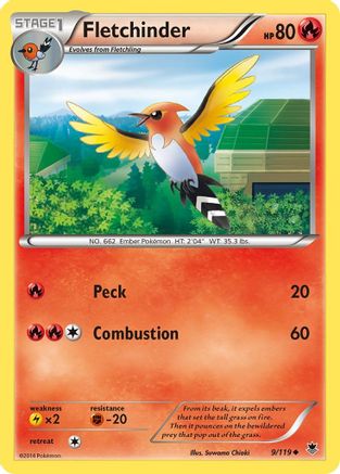 Image of Fletchinder 009  XY  Phantom Forces - Uncommon