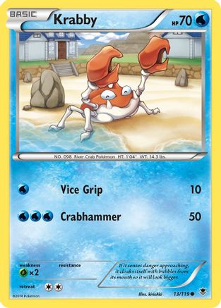 Image of Krabby 013/119  - Reverse Holofoil XY  Phantom Forces - Common