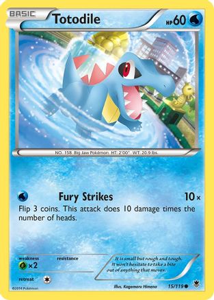 Image of Totodile 015/119  - Reverse Holofoil XY  Phantom Forces - Common
