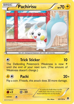 Image of Pachirisu 025/119  - Reverse Holofoil XY  Phantom Forces - Rare