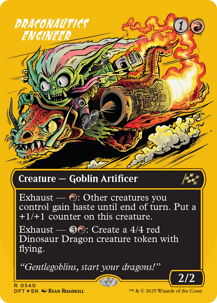Image of Draconautics Engineer (Borderless) (First-Place Foil) (DFT-540) - Aetherdrift (Borderless) Foil
