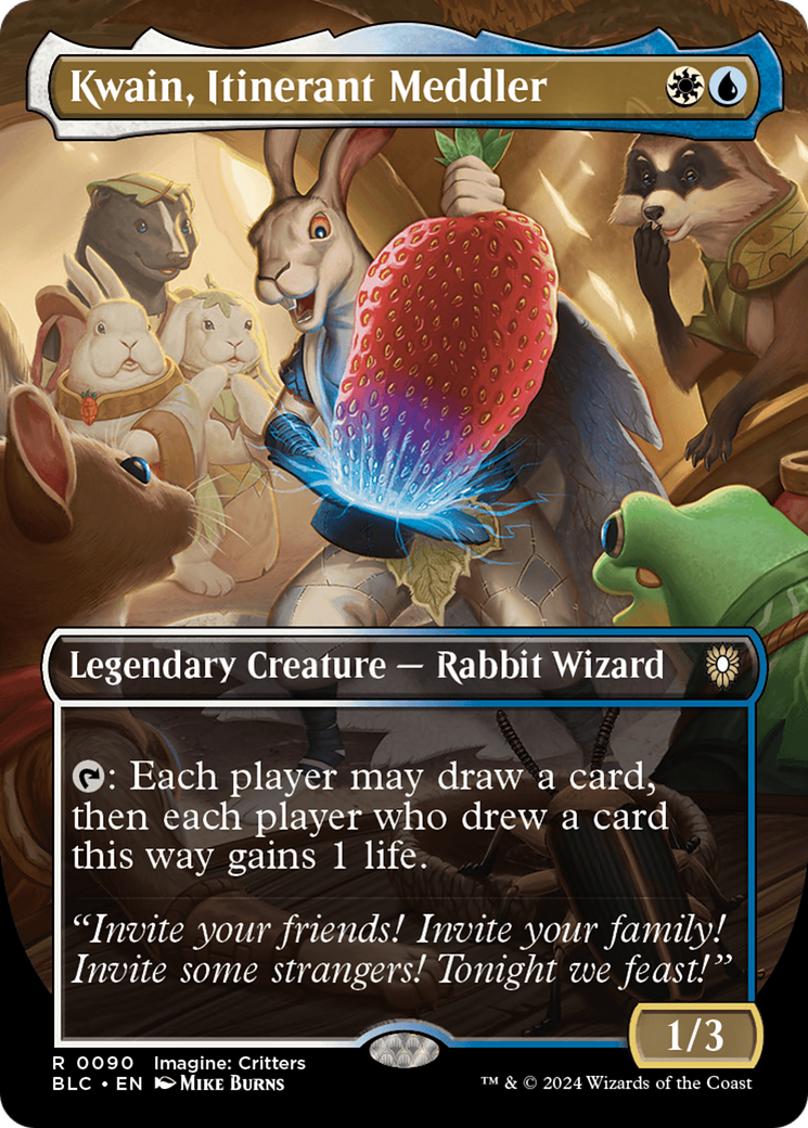 Image of Kwain, Itinerant Meddler (Borderless) (BLC-090) - Bloomburrow Commander (Borderless)