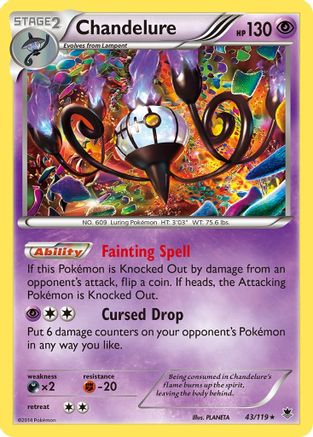 Image of Chandelure 043/119  - Holofoil XY  Phantom Forces - Holo Rare