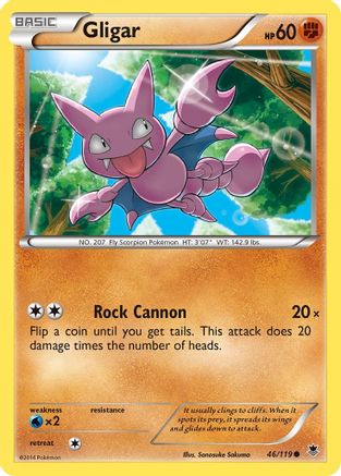 Image of Gligar 046  - Reverse Holofoil XY  Phantom Forces - Common