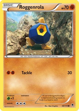 Image of Roggenrola 048  - Reverse Holofoil XY  Phantom Forces - Common