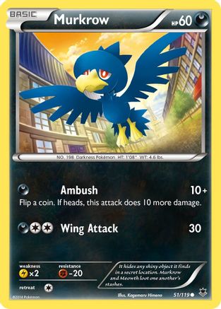 Image of Murkrow 051/119  - Reverse Holofoil XY  Phantom Forces - Common