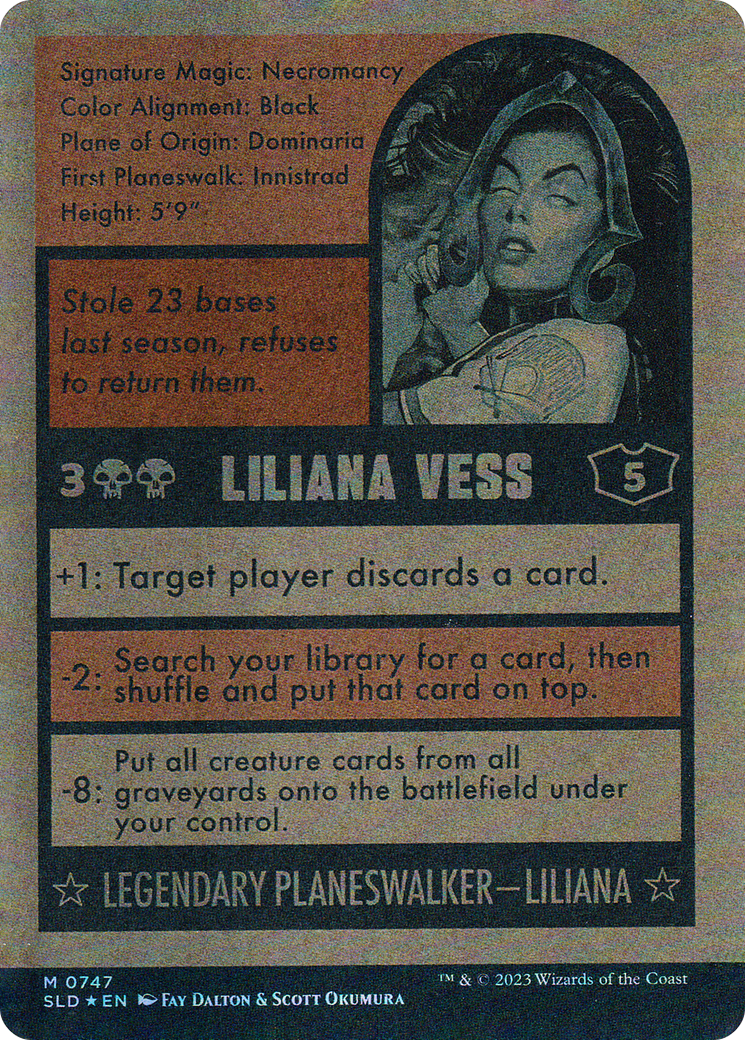 Image of Liliana Vess (747) (Autographed) (SLD-747) - Secret Lair Drop: (Full Art) (Borderless) Foil