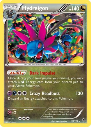 Image of Hydreigon 074/119  - Holofoil XY  Phantom Forces - Holo Rare