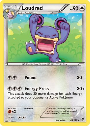 Image of Loudred 084  - Reverse Holofoil XY  Phantom Forces - Uncommon