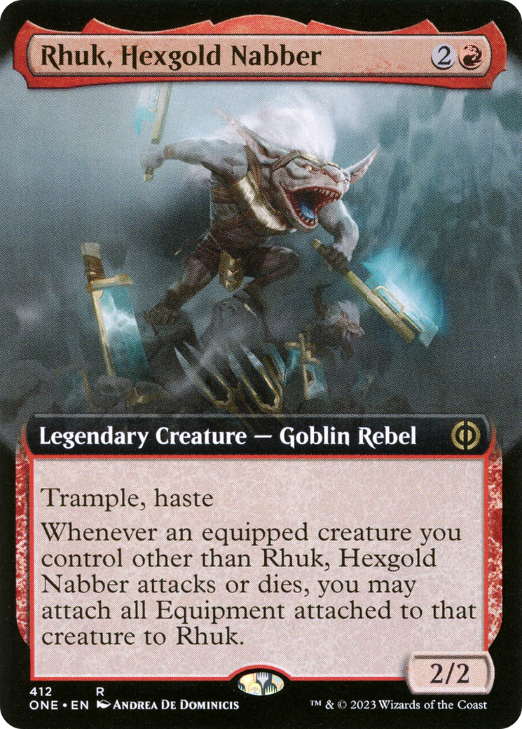 Image of Rhuk, Hexgold Nabber (Extended Art) (ONE-412) - Phyrexia: All Will Be One: (Extended Art) Foil