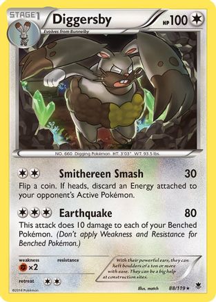 Image of Diggersby 088  - Reverse Holofoil XY  Phantom Forces - Rare