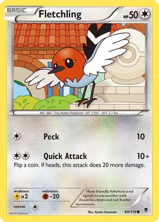 Image of Fletchling 089  - Reverse Holofoil XY  Phantom Forces - Common