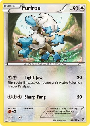 Image of Furfrou 090/119  - Reverse Holofoil XY  Phantom Forces - Uncommon