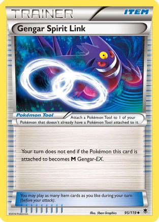 Image of Gengar Spirit Link 095/119  - Reverse Holofoil XY  Phantom Forces - Uncommon