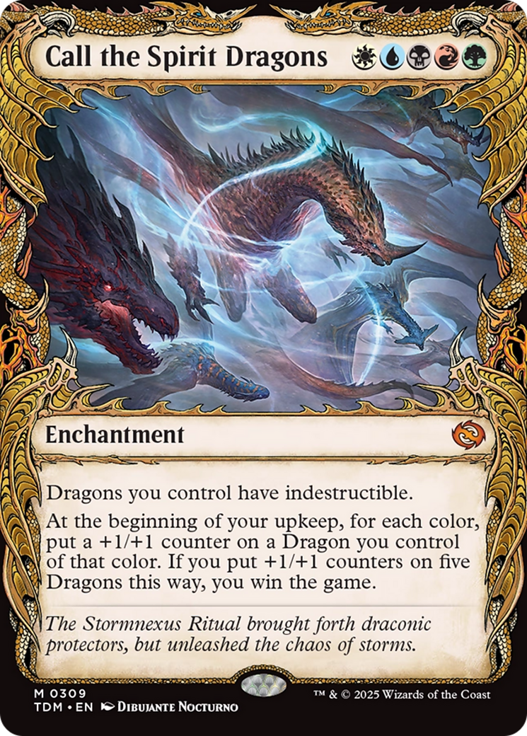 Image of Call the Spirit Dragons (Showcase) (TDM-309) - Tarkir: Dragonstorm: (Showcase, enchantment) Foil