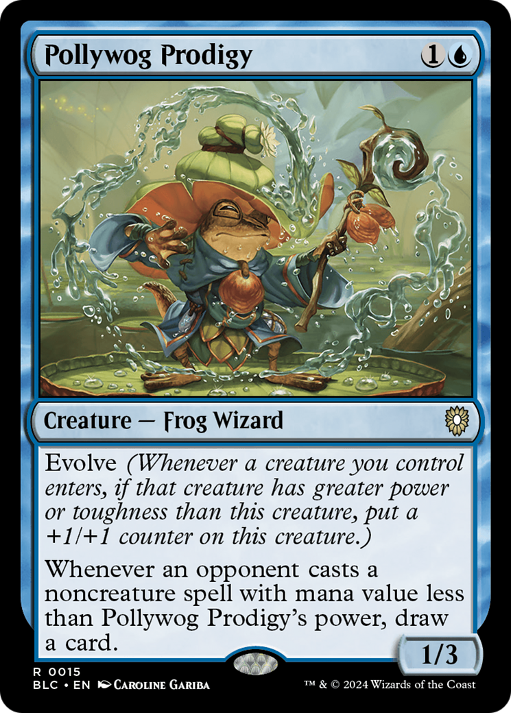 Image of Pollywog Prodigy (BLC-015) - Bloomburrow Commander