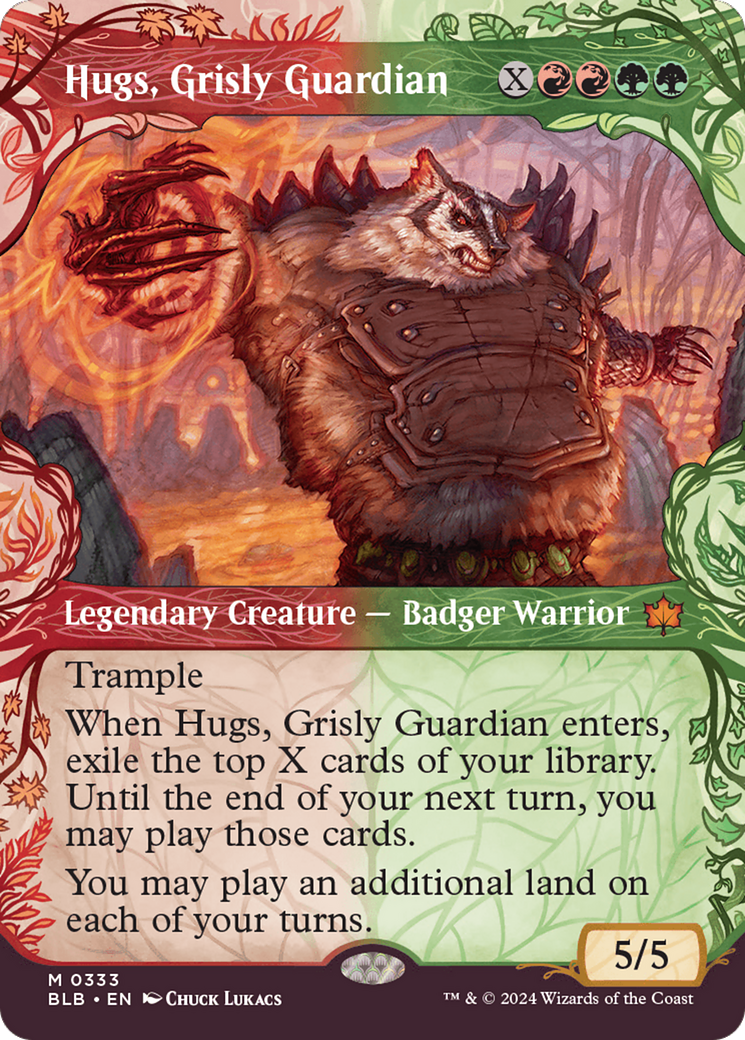 Image of Hugs, Grisly Guardian (Showcase) (BLB-333) - Bloomburrow: (Showcase) (Borderless)