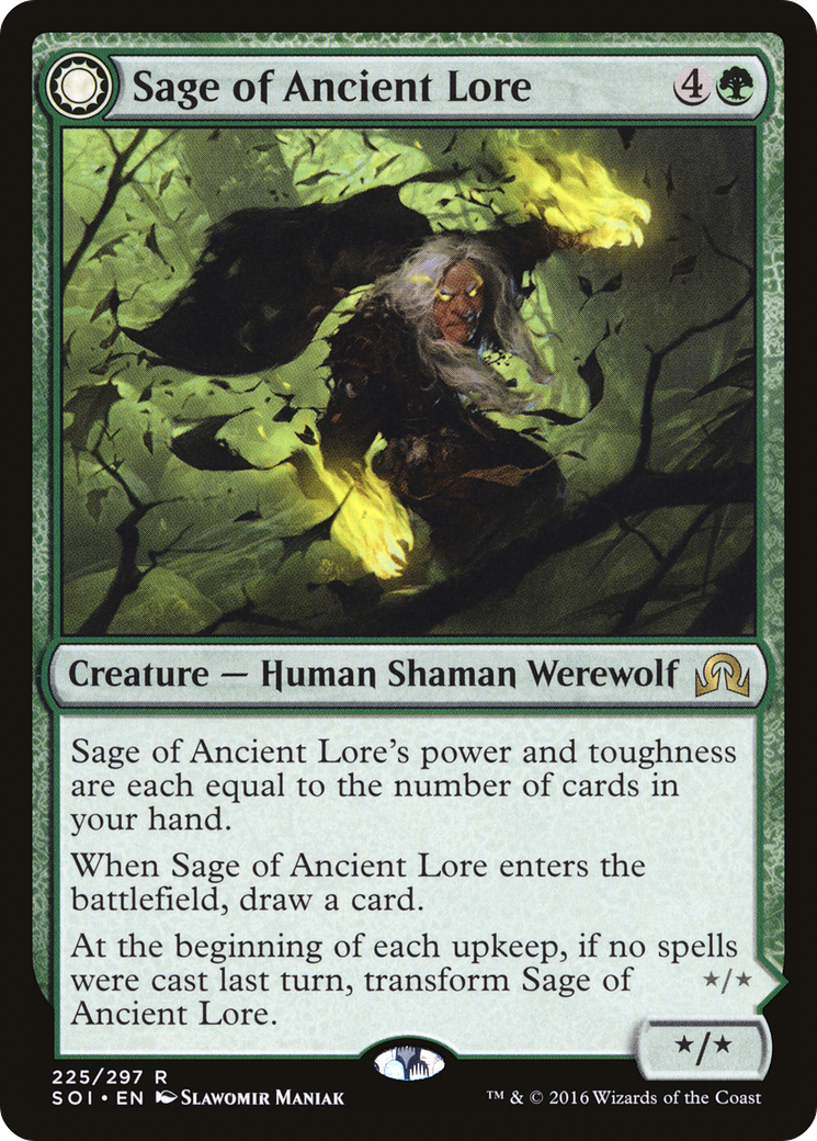 Image of Sage of Ancient Lore (SOI-225) - Shadows over Innistrad: (Double Faced Transform)