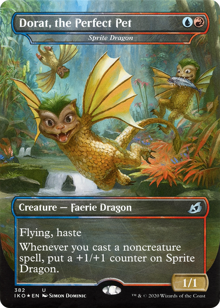 Image of Dorat, the Perfect Pet - Sprite Dragon (IKO-382) - Ikoria: Lair of Behemoths / Dorat, the Perfect Pet (Borderless)